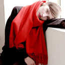 Bufanda de lana de 100% para mujer, chales gruesos de Cachemira con cicatrices de invierno, bufandas de Pashmina de moda para mujer, urdimbres de gran tamaño para mantener el calor, 300g