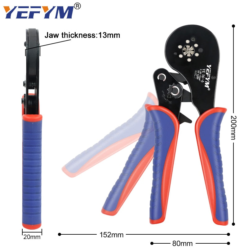 Ferrule Crimping Tool Tubular / Pin Terminal Professional Electrician Pliers Max(16mm ²/ 5AWG) Adjustable Ratchet Tools