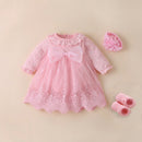 Baby Taufkleid 2022 Bogen Neugeborenes Baby Mädchen Kleinkinder Kleider &amp; Kleidung Schneewittchen Babykleid 1 Jahr alt Geburtstagskind Kleid