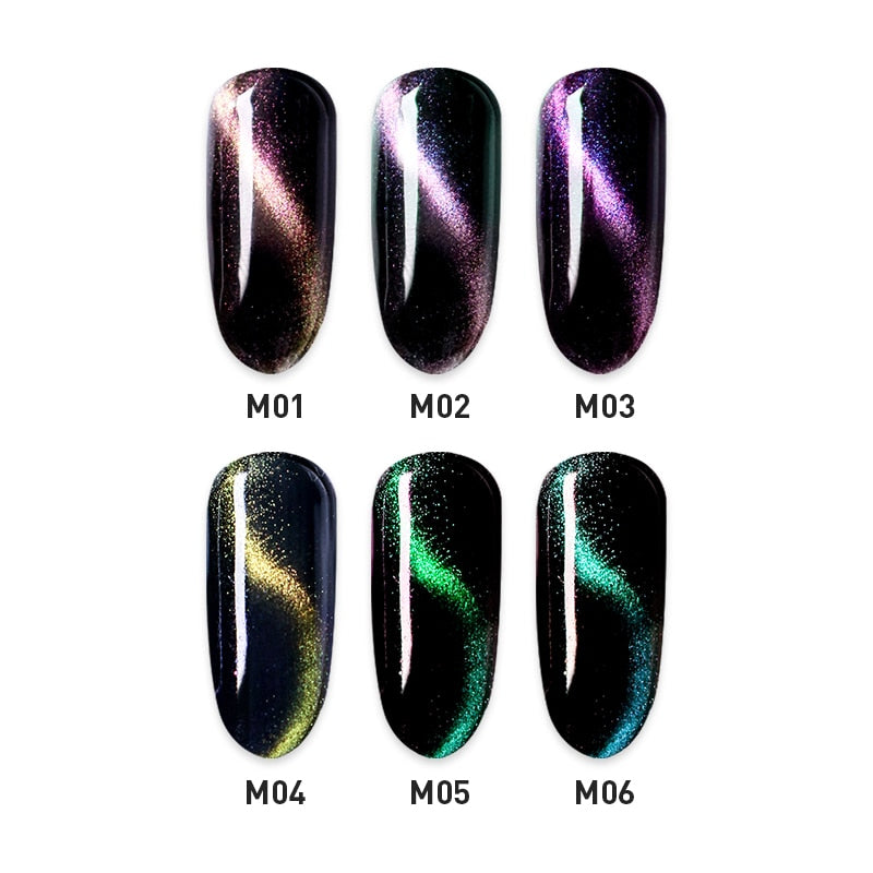 Beautilux Gel Nail Polish Kit Chameleon Cat Eye Gel Nail Polish Magnetic Cats Eye Gels Varnish Lot UV LED Nail Lacquer 6pcs/set