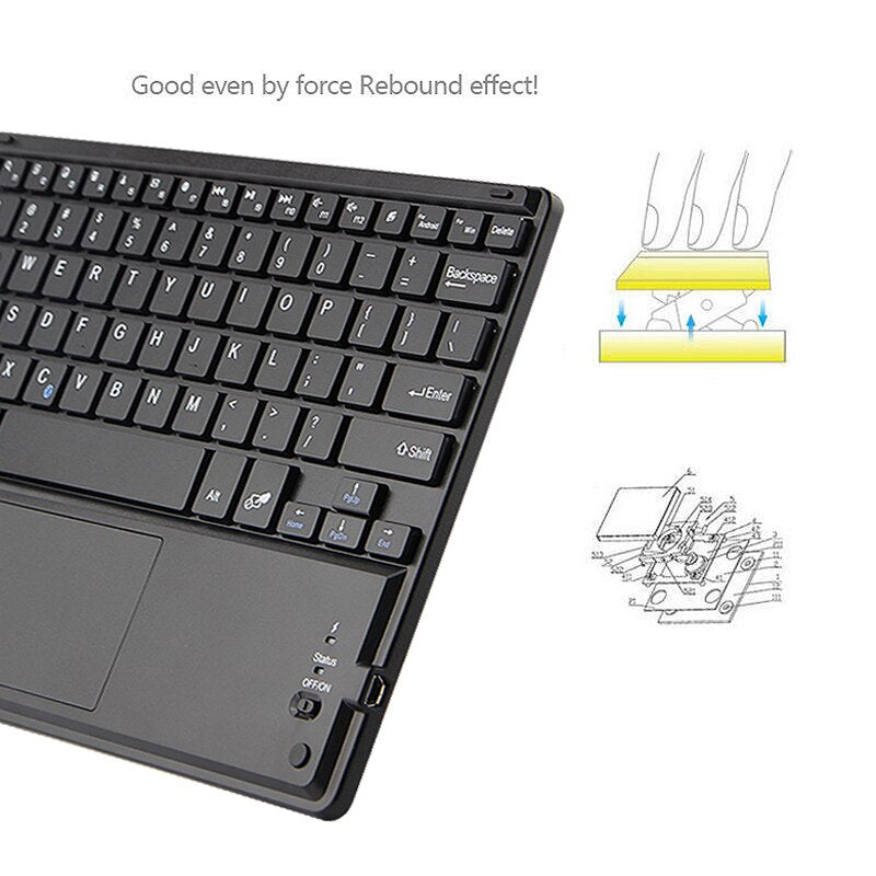 Bluetooth-compatible Keyboard For Android Windows System Tablet Laptop Wireless With Touchpad For ipad Huawei Lenovo Sansumg Tab