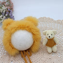 Baby Photography Props  Newborn Photography Hat Bear Doll  Newborn Hat Photography Accessories (1pc Baby Hat and 1pc Bear Doll)