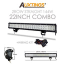 Auxtings 12 '' 22 '' 20 pulgadas 12V 24V todoterreno barra de luz led Spot Flood Combo 20 '' 126W luz de trabajo led para Jeep Car 4WD Truck SUV ATV