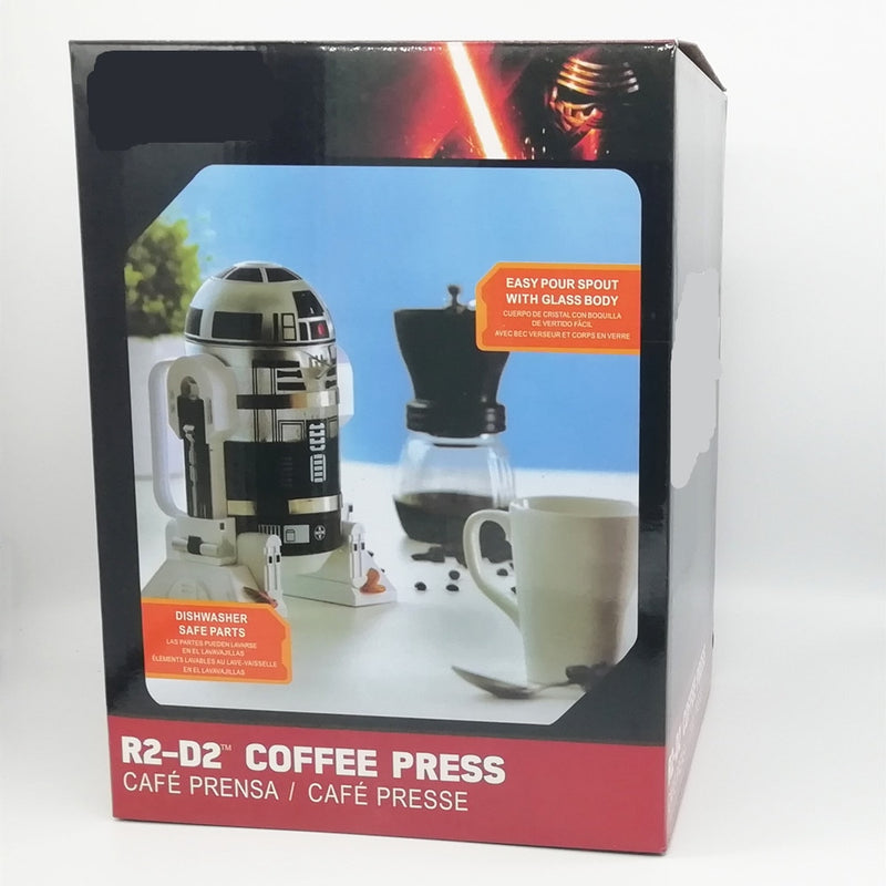 Envío gratis R2D2 Robot Shape Hervidor de agua 960ML Glass French Press Creative Tea Pot Best Choice Gift Color Box Packaging