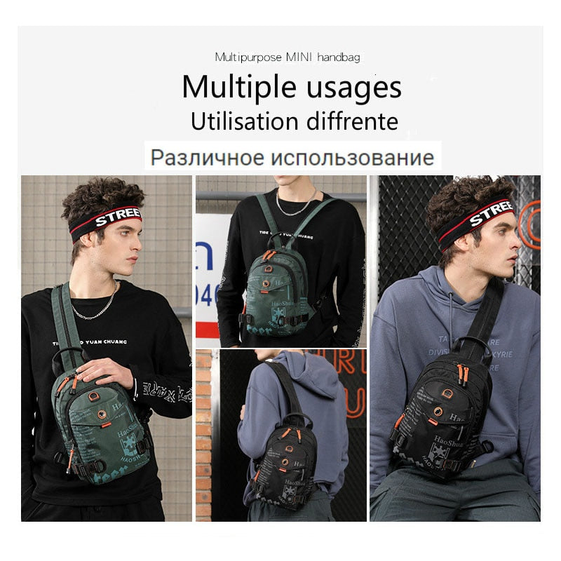 New Designer Fashion Men Backpack Mini Soft Touch Multi-Function Small Backpack Male Shoulder Bag Men Purse