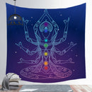 Indian Buddha Statue Meditation 7 Chakra Tapestry Wall Hanging Mandala Tapestries Wall Cloth Psychedelic Yoga Carpet Boho Decor
