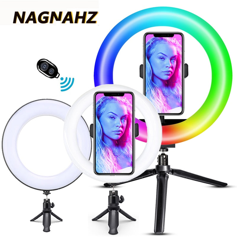 Desktop LED Ring Light Dimmable Phone Video Recording Round Fill Light for Youtube Tik Tok Video Photography Lighting RingLight