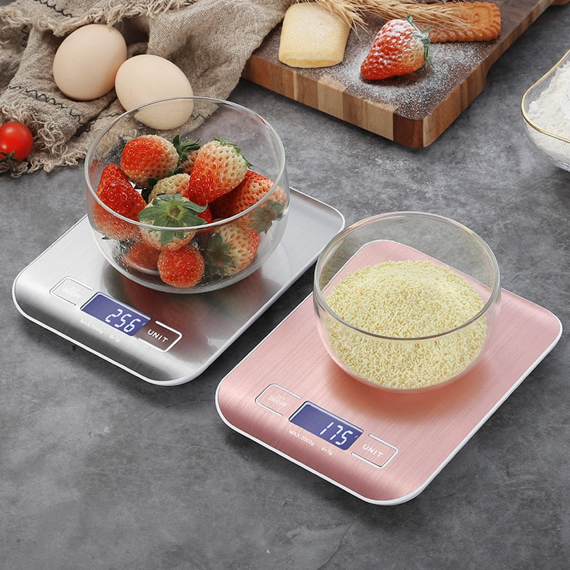 Digitale Küchenwaage, LCD-Display 1 g / 0,1 oz Präzise Lebensmittelwaage aus Edelstahl zum Kochen, Backen, Waagen elektronisch