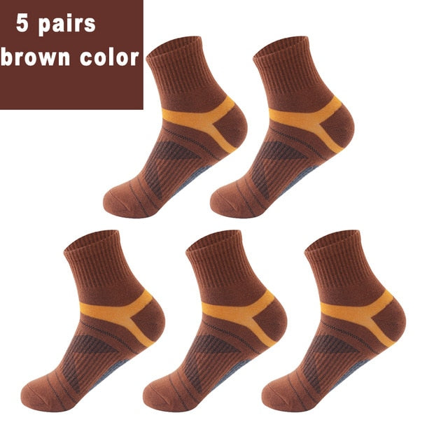 10PCS=5Pair High Quality Cotton New Autumn Men's Socks Running Winter Casual Breathable Active Socks Stripe Sport Socks EUR38-48