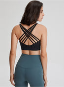 NWT Cross Tanks Yoga bra Women Tank Tops Fitness Shock Proof Quick Dry Backless Push Up Crop Bra Size XS-XL