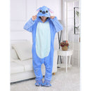 Unisex Zipper Onesie Blue Pajama  Animal Kigurumis Women Winter Warm Sleep Suit Couple Overall Soft Flannel Plus XXL