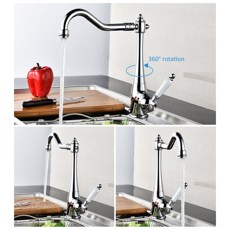 Kitchen Faucets Deck Mounted Mixer Tap 360 Degree Crane For Kitchen Faucet Rotation Spray Mixer Tap Torneira Cozinha Elk45