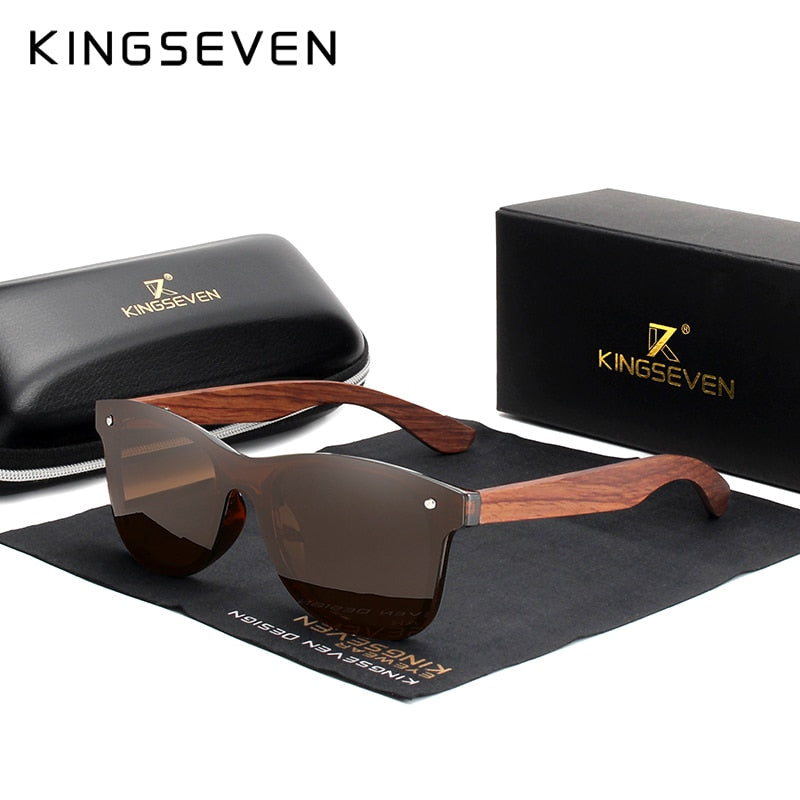 KINGSEVEN Natural Wooden Sunglasses Men Polarized Fashion Sun Glasses Original Wood Oculos De Sol Masculino