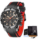 Relojes para hombre 2022 LIGE, marca superior, reloj resistente al agua, correa de silicona para hombre, reloj deportivo de cuarzo para hombre, reloj de pulsera cronógrafo con esfera grande