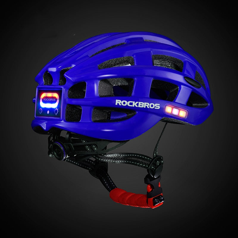 ROCKBROS Fahrrad-Lichthelm, wasserdichter Fahrradhelm, USB-Aufladung, Fahrradhelm, integriert geformtes MTB-Rennrad-Zubehör