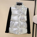 Plus size women autumn waistcoat Glossy bright 2021 vest winter Warm new Korean down vest  sleeveless jacket 3XL,4XL,black,blue