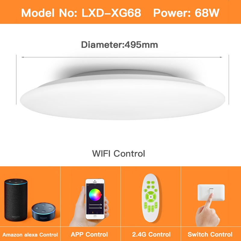 OFFDARKS Smart LED Ceiling Lights WIFI Voice Control APP Control RGB Dimming Bluetooth Speaker Ceiling Lamp Kitchen Living Room