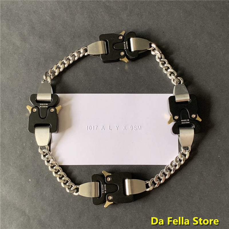2020 ALYX 4 Buckle Necklaces Men Women 1017 ALYX 9SM Necklace Stainless Steel Removable dual-use Made In Austria 1:1 Version