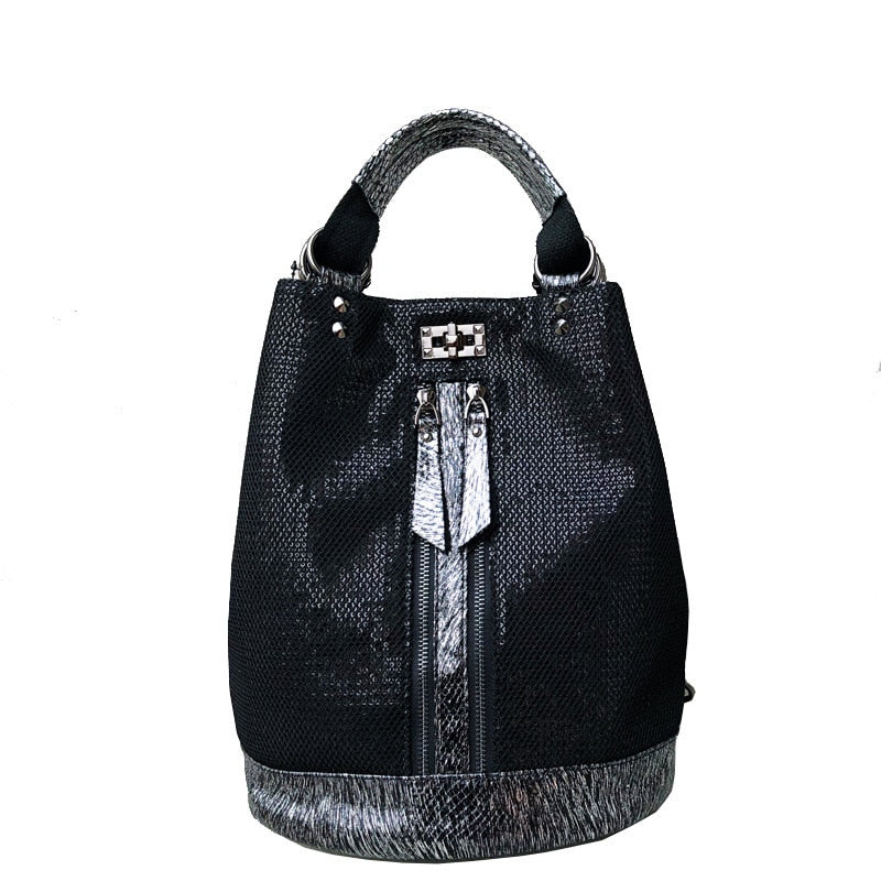 New Fashion Sequins Leather Laptop Backpack Women Female Personality Lock Anti Theft Bagpack Travel Mochila Feminina  Back Pack