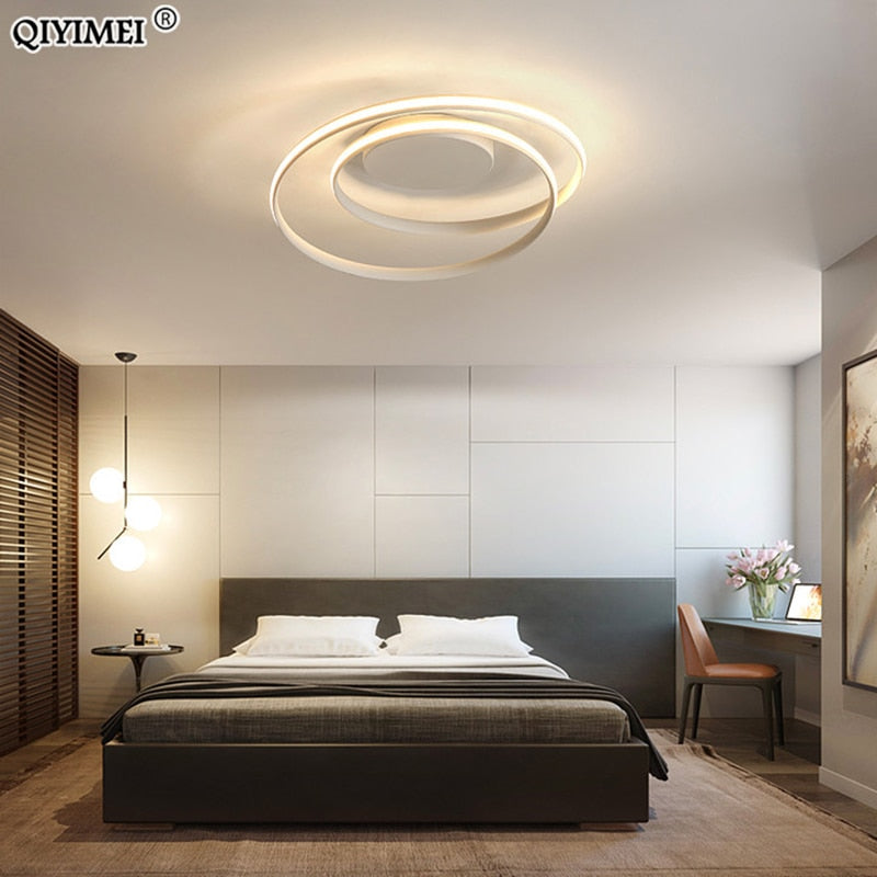 Candelabros modernos Lámpara LED para sala de estar Dormitorio Sala de estudio Luces montadas en superficie de color blanco negro Lámpara Deco AC85-265V