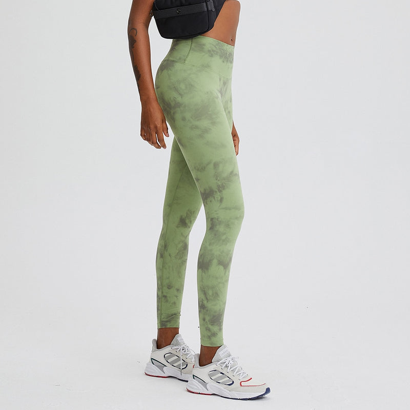 SHINBENE CLASSIC 3.0-TIE DYE Naked Feel Fitness Workout Legging Mujeres No Camel Toe Yoga Pantalones Sport Gym Legging 2-12