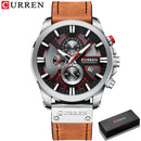 CURREN Fashion Chronograph Clock Men Leather Watch Casual Sport Watches for Men Quartz Wristwatch Relogio Masculino
