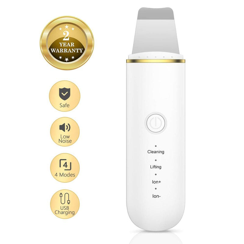 Ultrasonic Skin Scrubber Deep Cleansing Facial Cavitation Peeling Cleansing Spatula Exfoliating Beauty Ultrasonic Cleaner