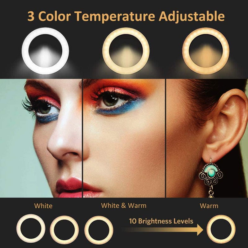 10&quot; LED ring light 26cm Photography Lighting Dimmable Selfie RGB lamp with tripod for makeup Youtube Tiktok phone camera video