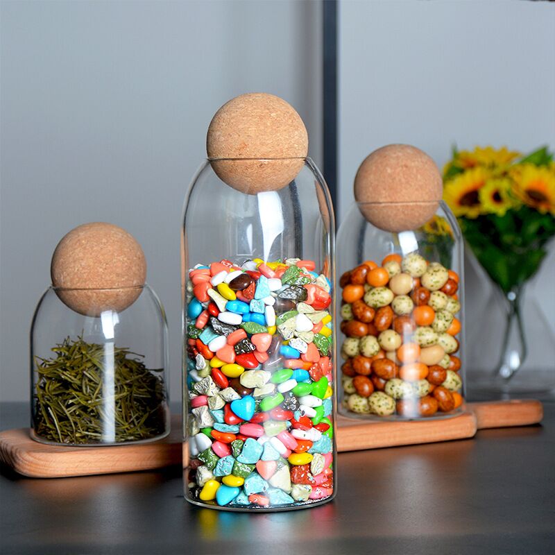 storage glass jar with wooden lid bottle kitchen mason jars with lid glass bottle container cereal dispenser canister