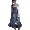 2022 New Retro Medieval Cotton Linen Cooking Kitchen Aprons For Woman Dress Flower Shop Smock Hairdresser Bib Garden Overall