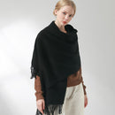 Winter 100% Pure Wool Scarf Women Thicken Shawls and Wraps Echarpe for Ladies Foulard Femme Winter Solid Cashmere Scarves Stoles