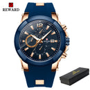 REWARD Watch Men Silicone Big Dial Waterproof Watches Men Sport Quartz Wristwatch Chronograph Top Luxury Brand Relogio Masculino
