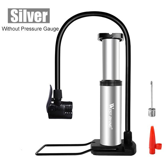 WEST BIKING Ultra-light MTB Road Bike Pump Portable Cycling Air Inflator Foot Pump 100/120Psi High Pressure Bicycle Tire Pump