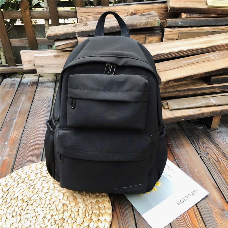 Large Capacity Waterproof Nylon Women Backpack Female Multi Bag Pure Color Travel Backpack Schoolbag for Teenage Girls New