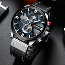 CURREN Fashion Chronograph Clock Men Leather Watch Casual Sport Watches for Men Quartz Wristwatch Relogio Masculino