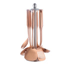 Juego de utensilios de cocina de acero inoxidable de 1/7 Uds., herramientas de cocina de mango largo, tornero ranurado de pulido mate, accesorios de cocina dorados, utensilio