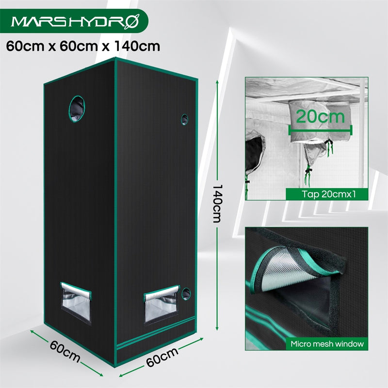 1680D Mars Hydro 60x60x140cm LED Grow Tent box Indoor Hydroponics garden Water-proof hut Diamond Reflective Mylar grow room