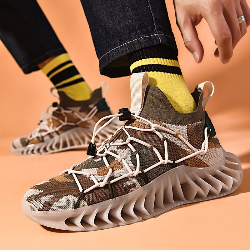 New Blade Sock Shoes Men Hard-Wearing Casual Sneakers Women Height Increasing Chunky Footwear Flying Weaving Breathable Zapatos