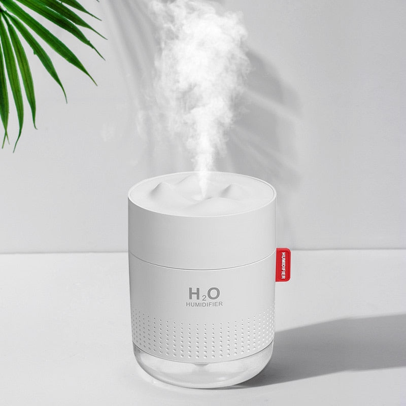 Humidificador de montaña de nieve blanca, 500ML, difusor ultrasónico de aire con USB, Humidificador de aromaterapia con luz relajante, difusor para el hogar