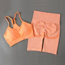 SVOKOR, Top corto, conjunto de gimnasio, conjunto de entrenamiento de Yoga sin costuras para mujer, ropa Fintess, mallas Push Up, ropa deportiva, trajes de mujer, chándal