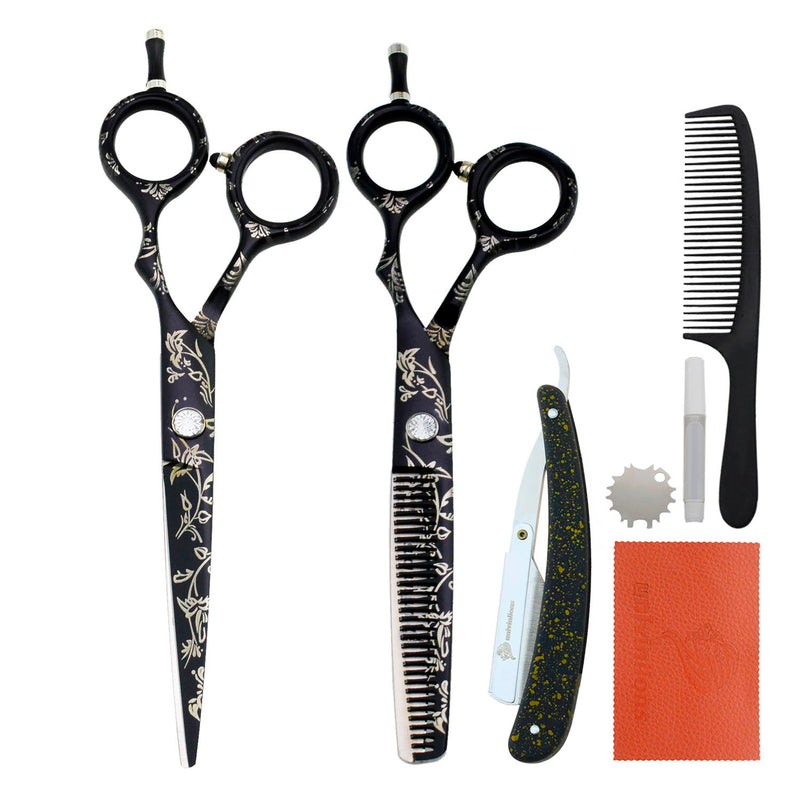 Tijeras de peluquería de 5,5/6,0 ", maquinilla de afeitar, tijeras de peluquería, tijeras profesionales de peluquería, cortadora de peluquero, corte de pelo japonés