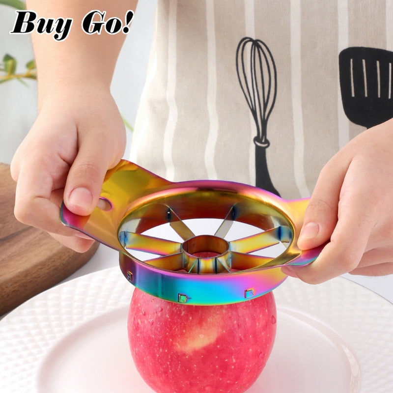 Cortador de manzanas de acero inoxidable, herramientas para frutas y verduras, accesorios de cocina, cortador fácil de cortar, pelador divisor, 1 ud.