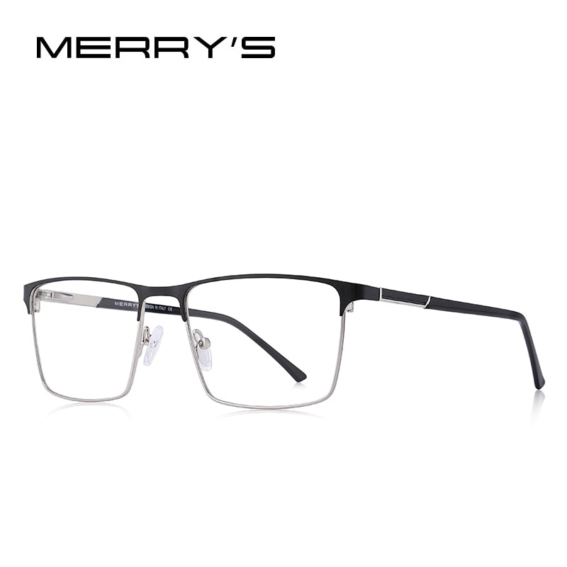 Diseño MERRYS, montura de gafas de aleación de titanio para hombre, estilo de negocios, gafas graduadas para miopía cuadradas ultraligeras para hombre S2057