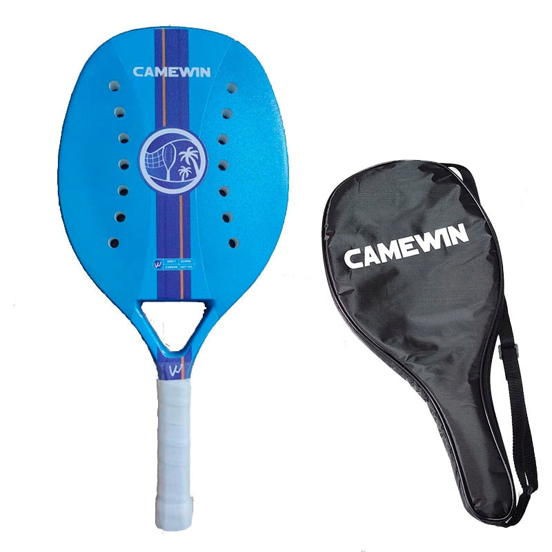 Camewin Professioneller Vollcarbon-Strand-Tennis-Paddelschläger, weicher EVA-Gesichts-Tennis-Raqueta mit Tasche für Erwachsene