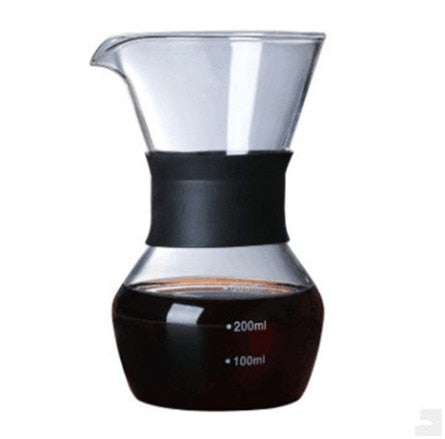 1 STÜCK 1000 ml Glas Kaffeekanne Dripper Moka Teekocher Kaffeemaschine Barista Werkzeuge Espresso Manueller Wasserkocher Teekanne mit Edelstahl