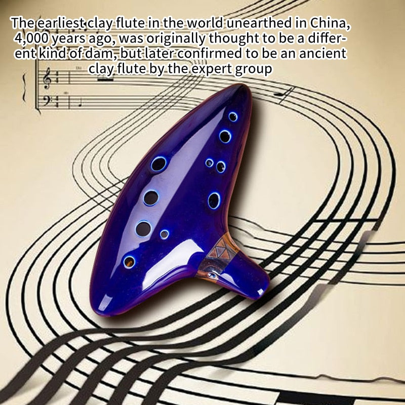 Ocarina Ceramic Legend Of 12 Holes Ceramic Alto C Ocarina Flute Blue Inspired Time Musikinstrument für Anfängerzubehör