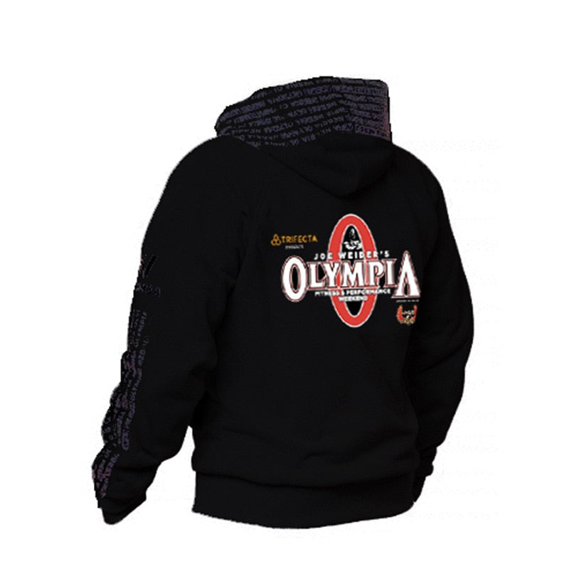 2019 New OLYMPIA Herren Fitnessstudios Hoodies Fitness Bodybuilding Sweatshirt Reißverschluss Sportbekleidung Herren Trainingsjacke mit Hoodie Kleidung