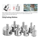 CMCP 10/15/18/28pcs Diamond Coated Drill Bit Set Tile Marble Glass Ceramic Hole Saw Drilling Bits For Power Tools 3mm-60mm