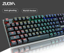 ZUOYA Juego Teclado mecánico LED retroiluminado Anti-ghosting Interruptor azul / rojo / negro Teclado para juegos con cable Ruso / Inglés para computadora portátil