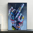 Middle Finger Gesture Street Art Posters and Prints Graffiti Art Paintings on the Wall Art Canvas Pictures Home Wall Decoration